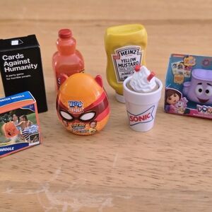 Miniature Toy Set with Orange and Red Colors